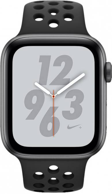 APPLE Watch Series 4 Nike+ 44mm spacegrijs aluminium / antraciet-zwart sportbandje