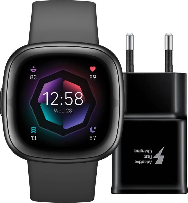 Fitbit Sense 2 Zwart + Oplader