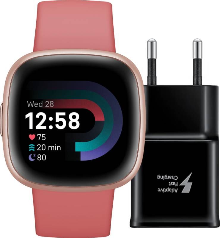Fitbit Versa 4 Roze + Oplader