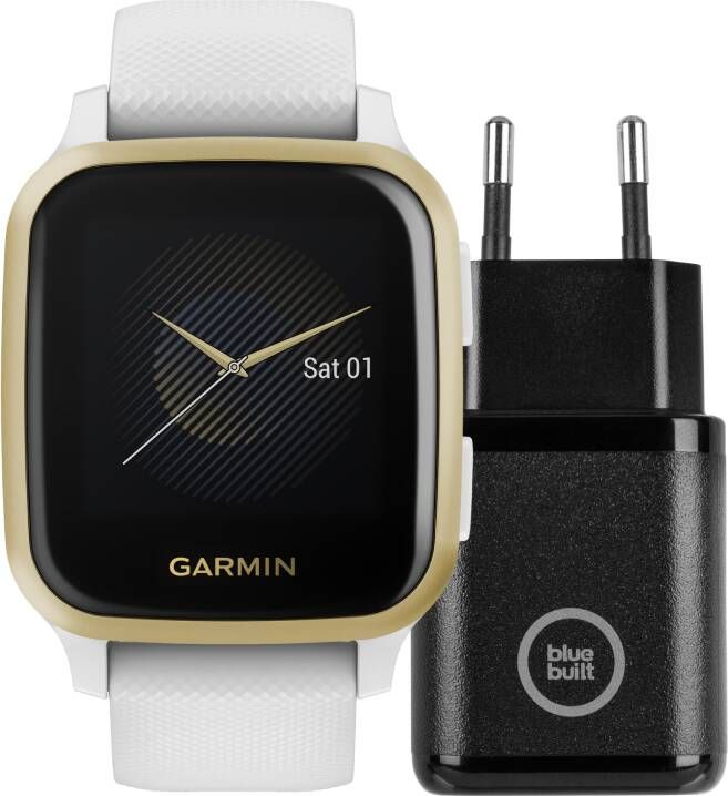 Garmin Venu Sq Goud/Wit + BlueBuilt Oplader