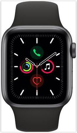APPLE Watch Series 5 40mm spacegrijs aluminium / zwarte sportband