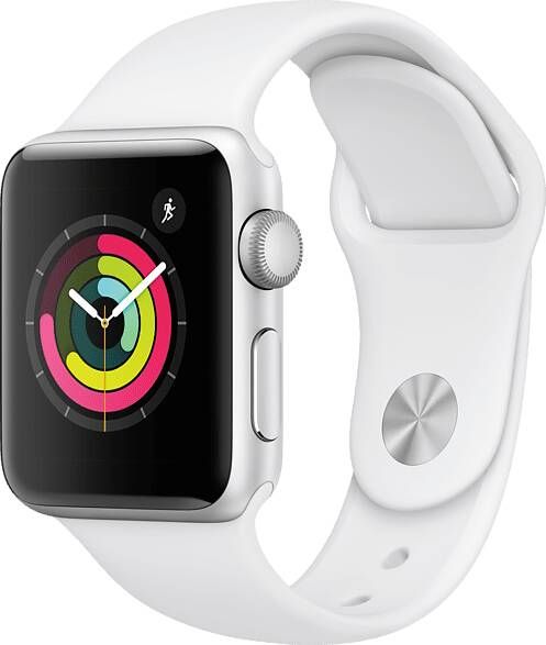 Apple Watch Series 3 gps, aluminium kast met sportbandje 38 mm inclusief oplaadstation(magnetische oplaadkabel )