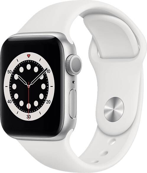 Apple Watch Series 6 40mm Zilver Aluminium/Witte Sportband