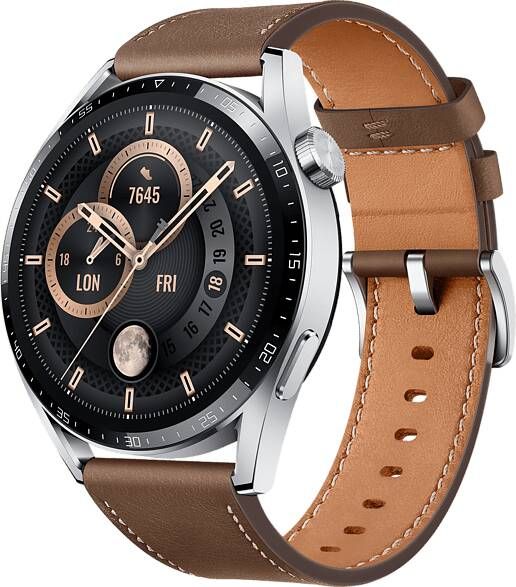 Huawei Watch Gt 3 Classic 46mm Roestvrij Staal/bruin