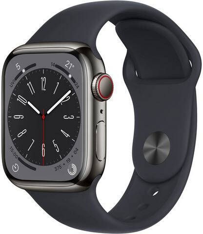 Apple Watch S8 CE 41 Watch Series 8 GPS + Cellular 41mm Watch Series 8 GPS + Cellular 41mm Roestvrij staal
