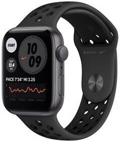 APPLE Watch SE Nike+ 44mm spacegrijs aluminium / zwarte sportband