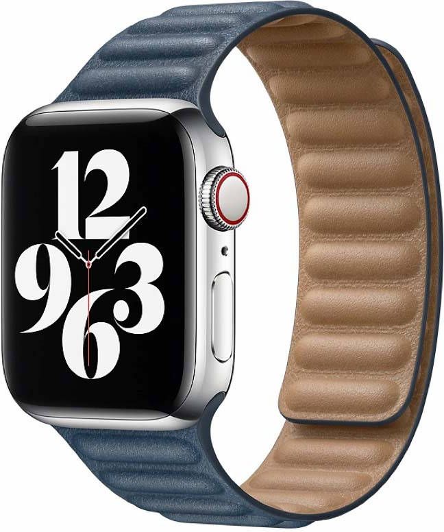Apple Watch 38/40 mm Leather Link Horlogeband Baltisch Blauw Medium/Large