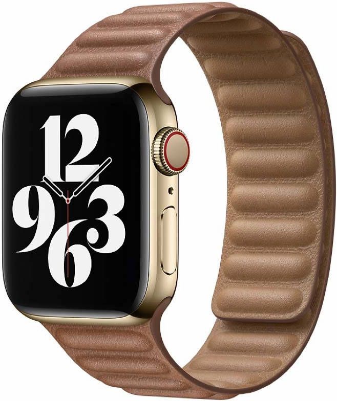 Apple Watch 38/40 mm Leather Link Horlogeband Zadelbruin Medium/Large
