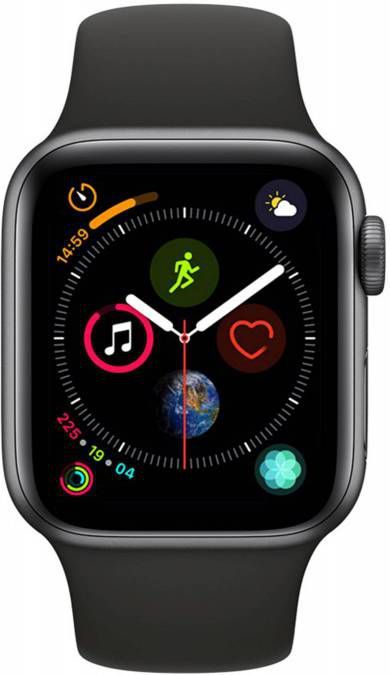 APPLE Watch Series 4 40mm spacegrijs aluminium / zwart sportbandje